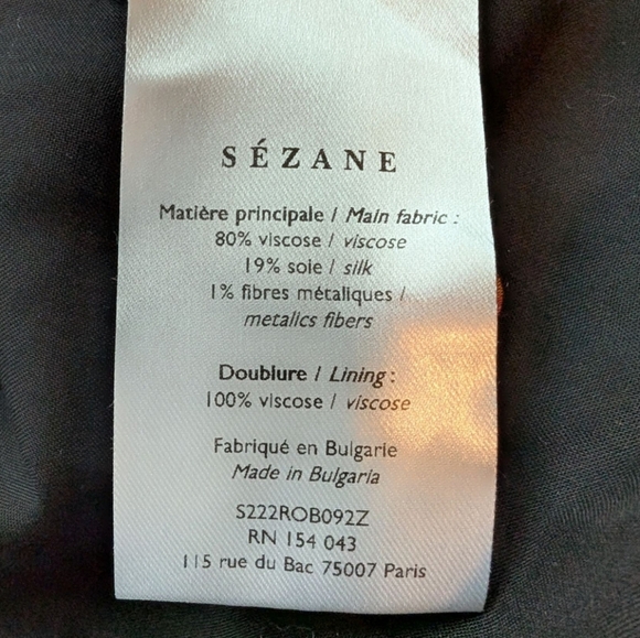 Sézane Armonie Dress Floral Faux Wrap Midi Red Pink Black Feminine Women's 38 - Picture 14 of 15